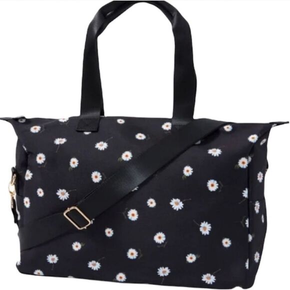 Alice + Olivia Daisy Canvas Weekender Bag & White Fox Daisy Travel Cosmetic Bag - Picture 4 of 12